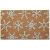 image:imageDII Christmas Welcome Mat Outdoor Natural Coir Doormat amp Porch Dcor 17x29 Silver Snowflake Glitter