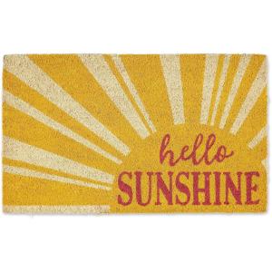 image:imageDII Natural Coir Doormat Decorative Hello Mat 17x29 Hello SunshineHello Sunshine