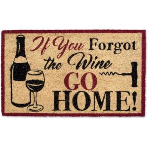 image:imageDII Natural Outdoor Coir Doormat Decorative Cocktail Mat Collection 17x29 BeerForgot the Wine
