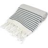 image:imageDII 100 Cotton Turkish Fouta Towel Highly Absorbent Soft and Compact Great for Beach Travel and Home 39x78 Thin Stripes TaupeThin Stripes Navy