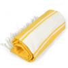 image:imageDII 100 Cotton Turkish Fouta Towel Highly Absorbent Soft and Compact Great for Beach Travel and Home 39x78 Thin Stripes TaupeTri Stripe Yellow