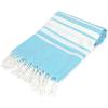 image:imageDII 100 Cotton Turkish Fouta Towel Highly Absorbent Soft and Compact Great for Beach Travel and Home 39x78 Thin Stripes TaupeVariegated Stripe Aqua