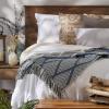 image:imageDII Diamond Throw Collection Fringed Woven Cotton Blanket 50x60 Denim BlueDenim Blue