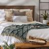 image:imageDII Diamond Throw Collection Fringed Woven Cotton Blanket 50x60 Denim BlueOlive Green