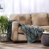image:imageDII Diamond Throw Collection Fringed Woven Cotton Blanket 50x60 Denim BlueOlive Green
