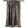 image:imageDII Diamond Throw Collection Fringed Woven Cotton Blanket 50x60 Denim BlueStorm Gray