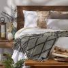 image:imageDII Diamond Throw Collection Fringed Woven Cotton Blanket 50x60 Denim BlueStorm Gray