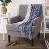 image:imageDII Gray Concentric Circles Throw with Fringe 50x60French Blue