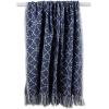 image:imageDII Gray Concentric Circles Throw with Fringe 50x60French Blue