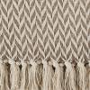 image:imageDII Modern Zig Zag Throw Blanket Woven Cotton HandKnotted 25 Fringe 50x60 Storm BlueBrown