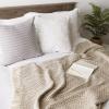 image:imageDII Modern Zig Zag Throw Blanket Woven Cotton HandKnotted 25 Fringe 50x60 Storm BlueBrown