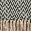 image:imageDII Modern Zig Zag Throw Blanket Woven Cotton HandKnotted 25 Fringe 50x60 Storm BlueHunter Green