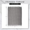 image:imageDII Rustic Farmhouse Thin Stripe Woven Throw 50x60 GrayFrench Blue