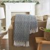 image:imageDII Rustic Farmhouse Throw Blanket with Decorative Tassels Use for Chair Couch Bed Picnic Camping Beach amp Just Staying Cozy at Home 50x60 Nautical BlueBlack