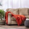 image:imageDII Solid Ribbed Collection Cotton Throw Blanket 50x60 Antique GreenVintage Red