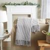 image:imageDII Square Woven Throw with Decorative Fringe 100 Cotton Stylish and Functional 50x60 GrayGray