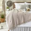 image:imageDII Square Woven Throw with Decorative Fringe 100 Cotton Stylish and Functional 50x60 GrayStone