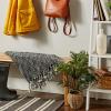 image:imageDII Textured Acryllic Woven Throw Farmhouse Fringe Blanket 50x60 GrayWhiteBlackWhite