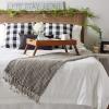 image:imageDII Textured Acryllic Woven Throw Farmhouse Fringe Blanket 50x60 GrayWhiteGrayWhite