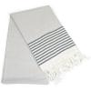 image:imageDII 100 Cotton Turkish Fouta Towel Highly Absorbent Soft and Compact Great for Beach Travel and Home 39x78 Thin Stripes TaupeThin Stripes Navy
