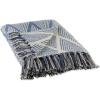 image:imageDII Diamond Throw Collection Fringed Woven Cotton Blanket 50x60 Denim BlueDenim Blue