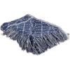 image:imageDII Gray Concentric Circles Throw with Fringe 50x60French Blue