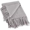 image:imageDII Square Woven Throw with Decorative Fringe 100 Cotton Stylish and Functional 50x60 GrayGray
