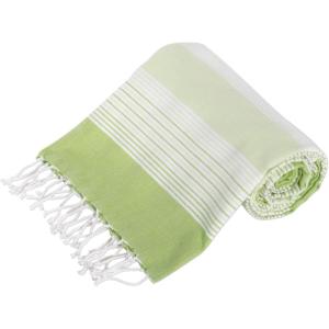 image:imageDII 100 Cotton Turkish Fouta Towel Highly Absorbent Soft and Compact Great for Beach Travel and Home 39x78 Thin Stripes TaupeStripe Fouta Green