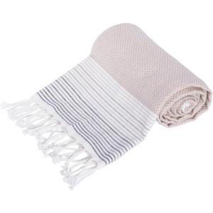 image:imageDII 100 Cotton Turkish Fouta Towel Highly Absorbent Soft and Compact Great for Beach Travel and Home 39x78 Thin Stripes TaupeThin Stripes Taupe