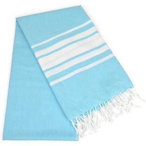 image:imageDII 100 Cotton Turkish Fouta Towel Highly Absorbent Soft and Compact Great for Beach Travel and Home 39x78 Thin Stripes TaupeVariegated Stripe Aqua