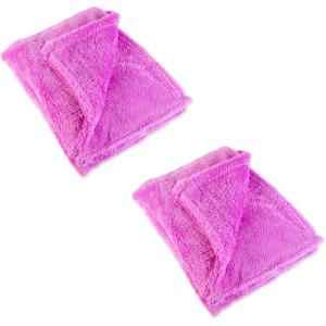 image:imageDII Bright Fuzzy Fleece Reversible Throw Blanket 50x60 Sea Breeze Blue 2 PieceBright Orchid Purple