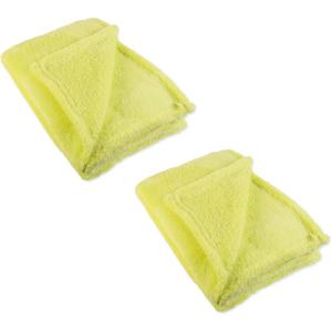 image:imageDII Bright Fuzzy Fleece Reversible Throw Blanket 50x60 Sea Breeze Blue 2 PieceLime Green