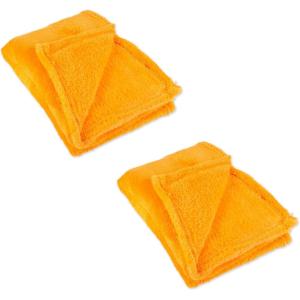 image:imageDII Bright Fuzzy Fleece Reversible Throw Blanket 50x60 Sea Breeze Blue 2 PieceOrange
