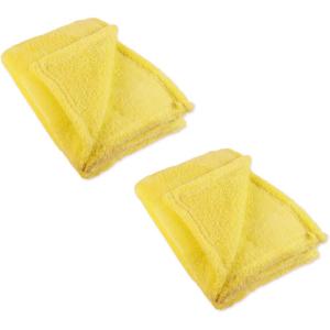 image:imageDII Bright Fuzzy Fleece Reversible Throw Blanket 50x60 Sea Breeze Blue 2 PieceYellow
