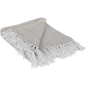image:imageDII Diamond Throw Collection Woven Cotton 50x60 Stone50x60