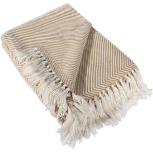 image:imageDII Home Essential Chevron Luxury Throw for IndoorOutdoor Use Camping BBQs Beaches Everyday Blanket 48x67 TaupeTaupe