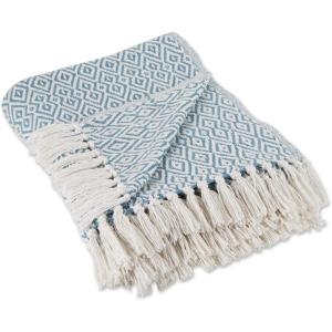 image:imageDII Rustic Farmhouse Double Diamond Woven Throw 50x60 Storm BlueStorm Blue