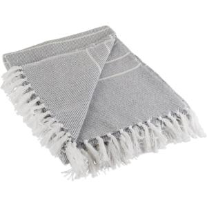 image:imageDII Rustic Farmhouse Thin Stripe Woven Throw 50x60 GrayGray