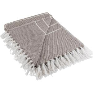 image:imageDII Rustic Farmhouse Thin Stripe Woven Throw 50x60 GrayStone