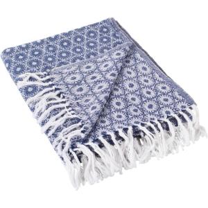 image:imageDII Rustic Farmhouse Throw Blanket with Decorative Tassels Use for Chair Couch Bed Picnic Camping Beach amp Just Staying Cozy at Home 50x60 Nautical BlueNautical Blue