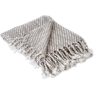image:imageDII Textured Acryllic Woven Throw Farmhouse Fringe Blanket 50x60 GrayWhiteGrayWhite