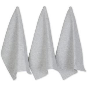 image:imageDII Recycled Cotton Kitchen Collection Absorbent Tonal Waffle Barn Red Dishtowel Set 20x30 3 PieceLight Gray