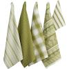 image:imageDII Assorted Pattern Kitchen Dishtowels and Dishcloth Set of 5 Parsley Green