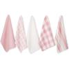 image:imageDII Everyday Basic Kitchen Collection Large Woven Cotton DishtowelTea Towel Set 18x28 Rose 5 Count
