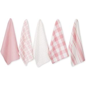 image:imageDII Everyday Basic Kitchen Collection Large Woven Cotton DishtowelTea Towel Set 18x28 Rose 5 Count