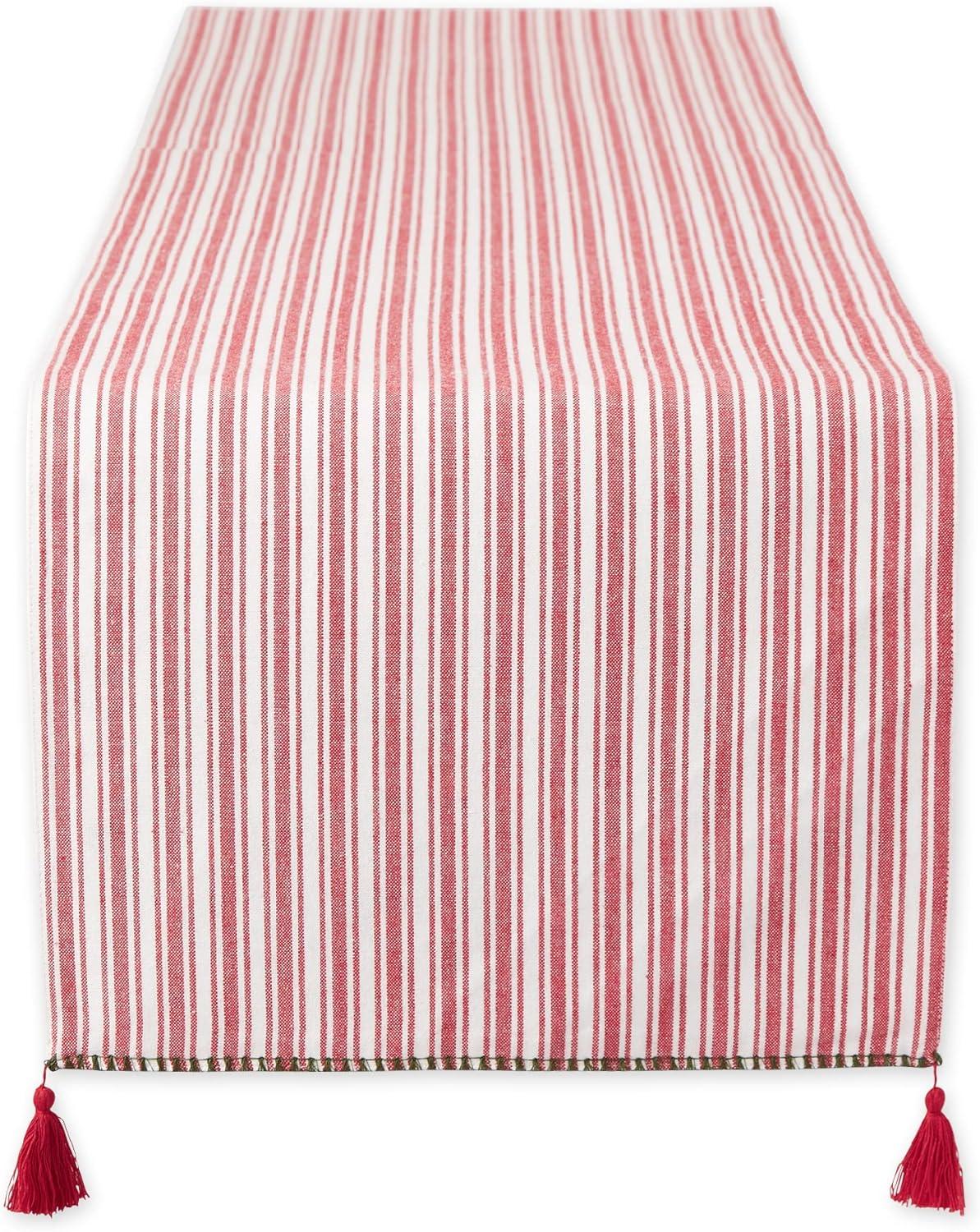 image:imageDII Heritage Holiday Sprigs Kitchen Dcor Collection Decorative Christmas Tablecloth 52x52 Christmas GreeneryBoughs of HollyRed Ticking