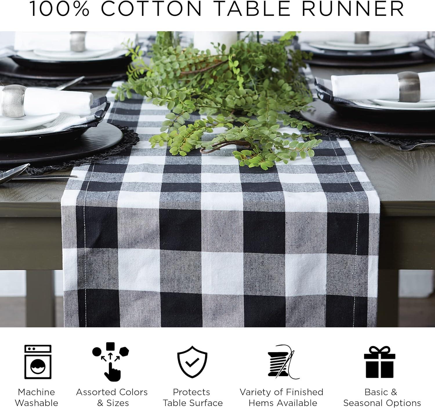 image:imageDII Heritage Holiday Sprigs Kitchen Dcor Collection Decorative Christmas Tablecloth 52x52 Christmas GreeneryBoughs of HollyRed Ticking