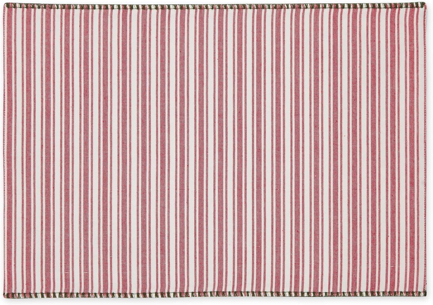 image:imageDII Heritage Holiday Sprigs Kitchen Dcor Collection Decorative Christmas Tablecloth 52x52 Christmas GreeneryBoughs of HollyRed Ticking