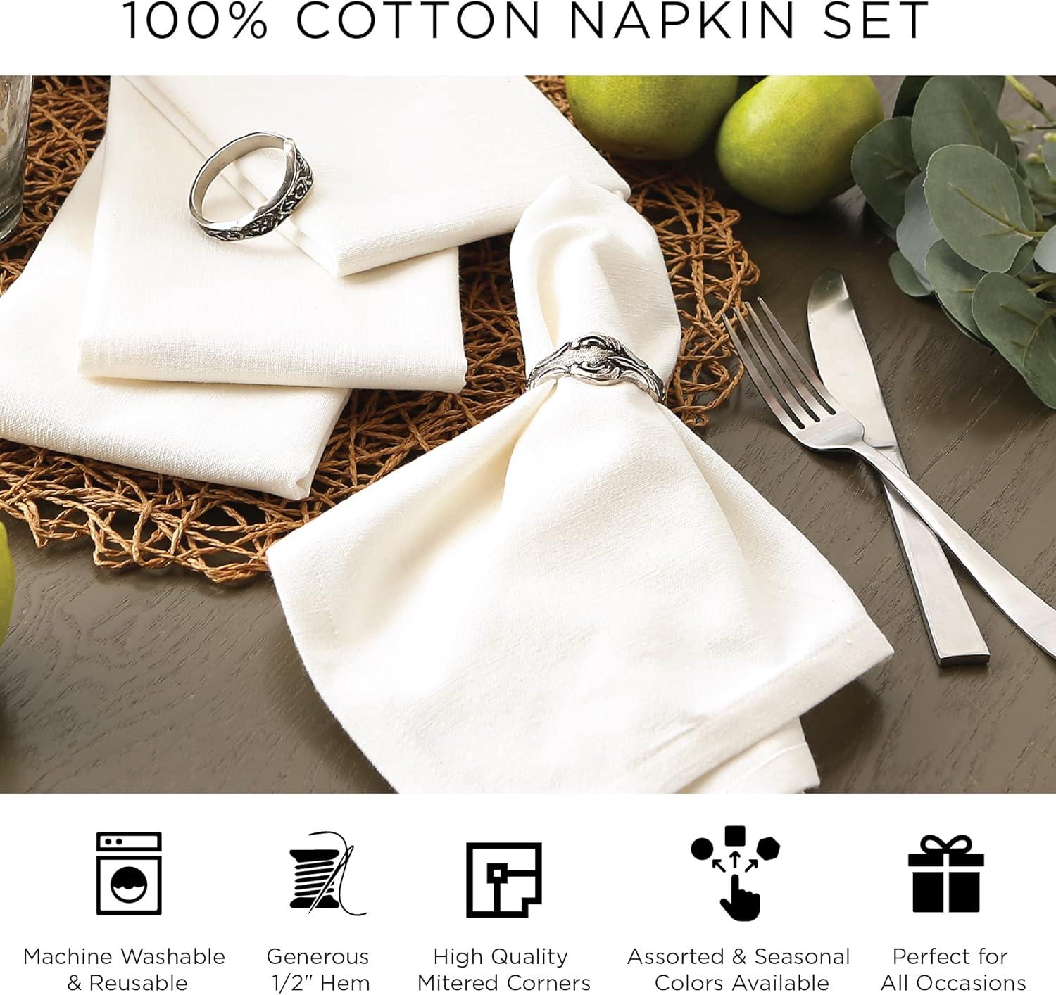 image:imageDII Heritage Holiday Sprigs Kitchen Dcor Collection Decorative Christmas Tablecloth 52x52 Christmas GreeneryRed Stripe Ticking