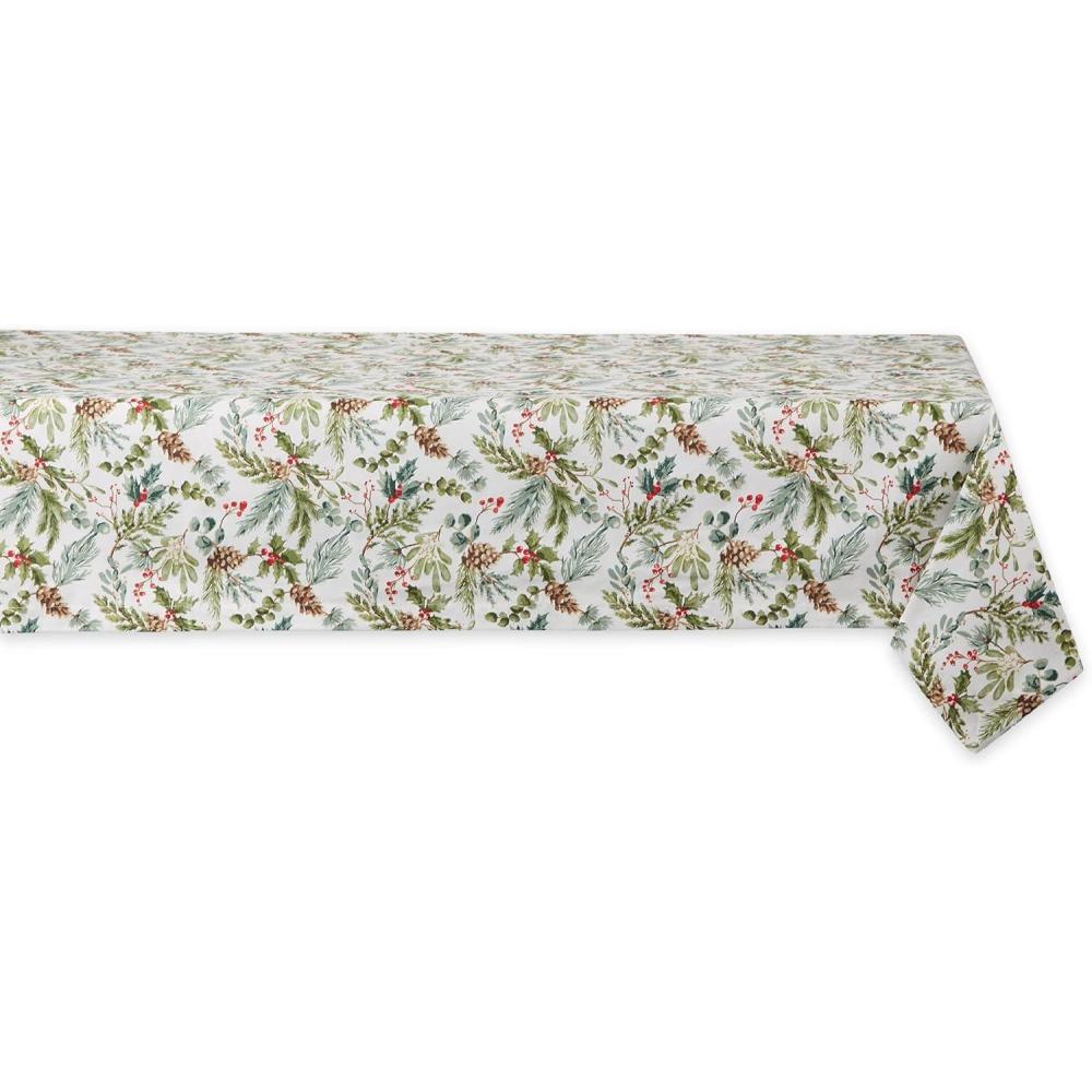 image:imageDII Heritage Holiday Sprigs Kitchen Dcor Collection Decorative Christmas Tablecloth 52x52 Christmas GreeneryChristmas Greenery